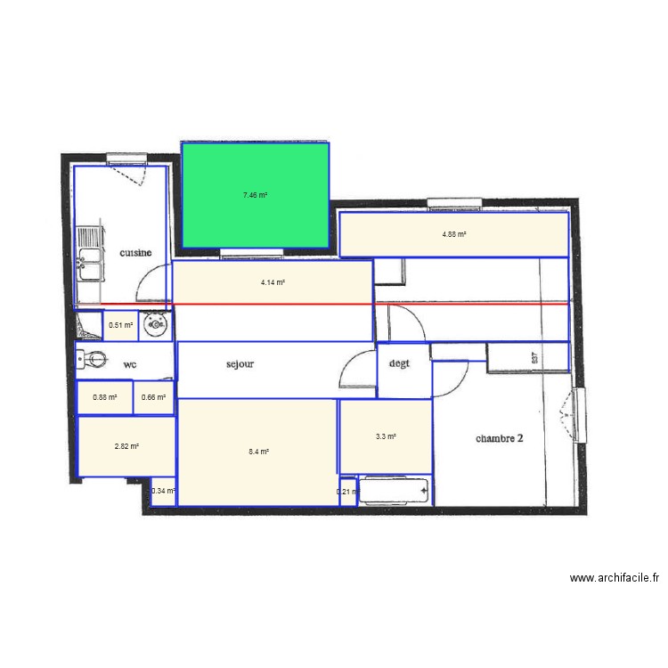 studio T3. Plan de 0 pièce et 0 m2