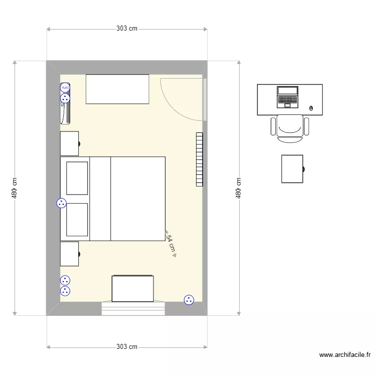 Chambre Xavier. Plan de Chambre Xavier. Plan de