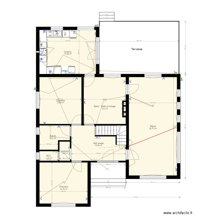 41 r latour rez. Plan de 12 pièces et 111 m2