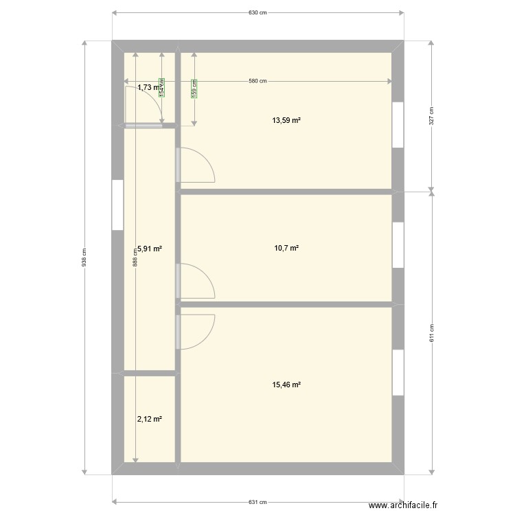 Montpellier 1er etage. blanc. Plan de 0 pièce et 0 m2