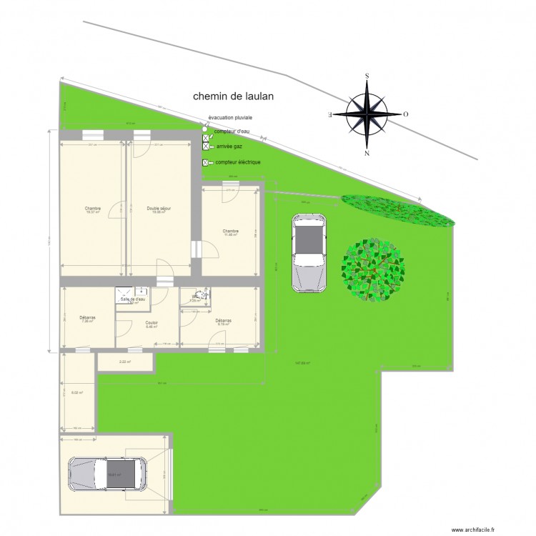 plan de masse initial. Plan de 0 pièce et 0 m2