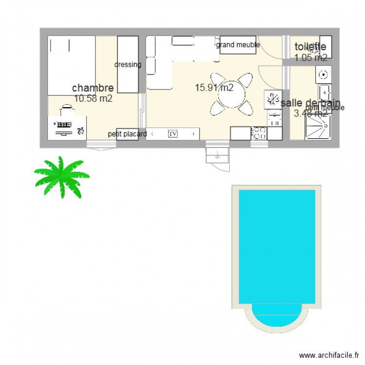 maison 40m carré. Plan de 0 pièce et 0 m2