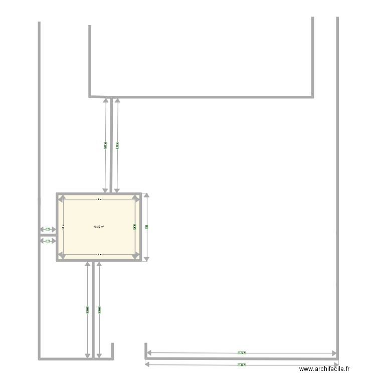 Plan terrain. Plan de 1 pièce et 18 m2