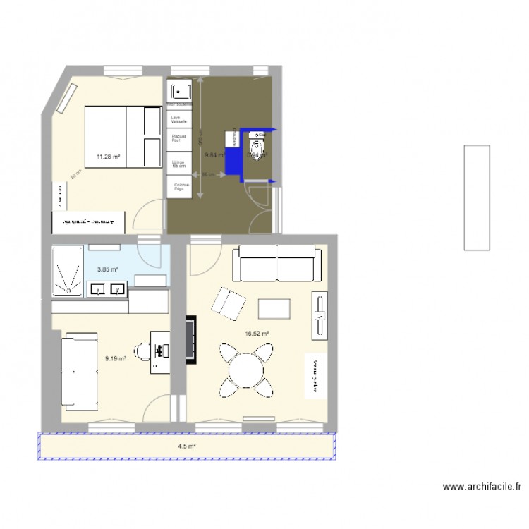 Maubeuge Placard chambre. Plan de 0 pièce et 0 m2