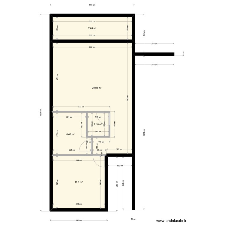 T2 DEF 6. Plan de 5 pièces et 57 m2