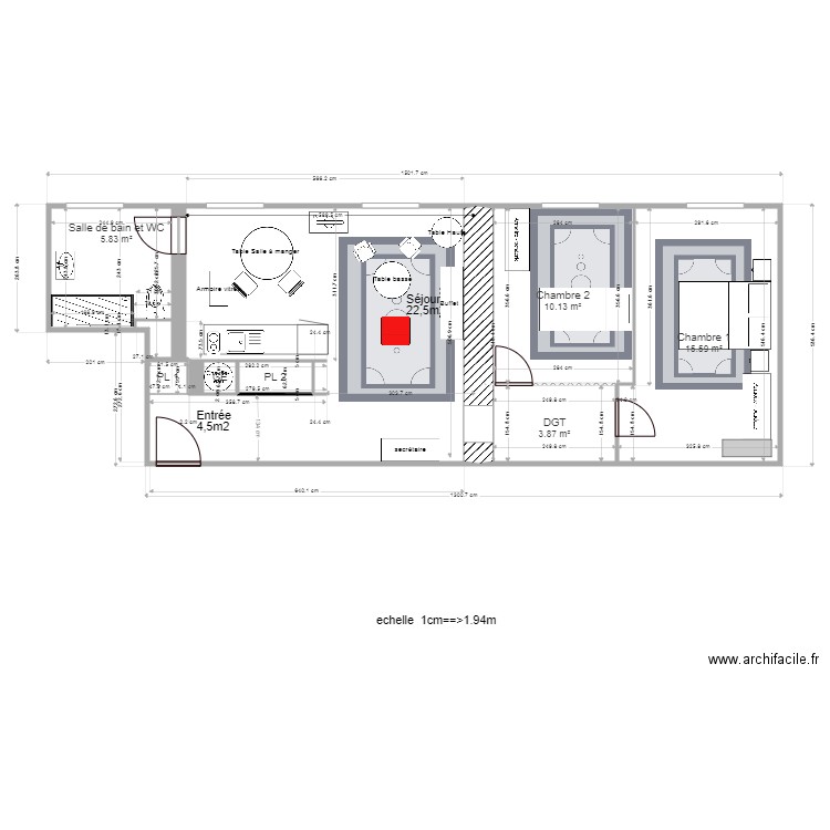 Appartement Banque de France LOt 401 type T3. Plan de 0 pièce et 0 m2