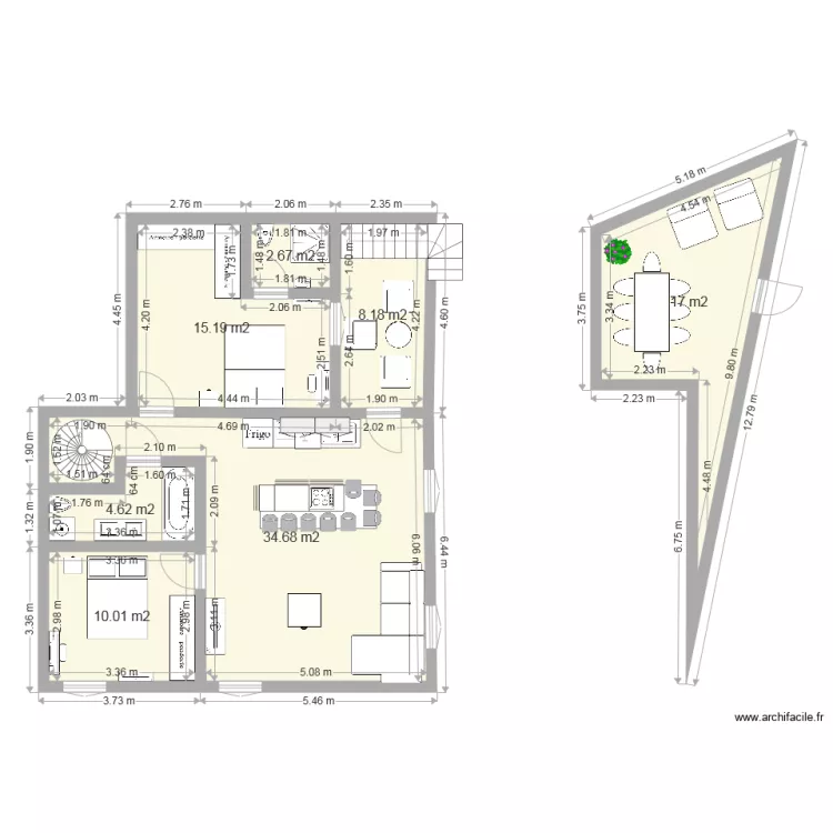 maison 2 sdb. Plan de 