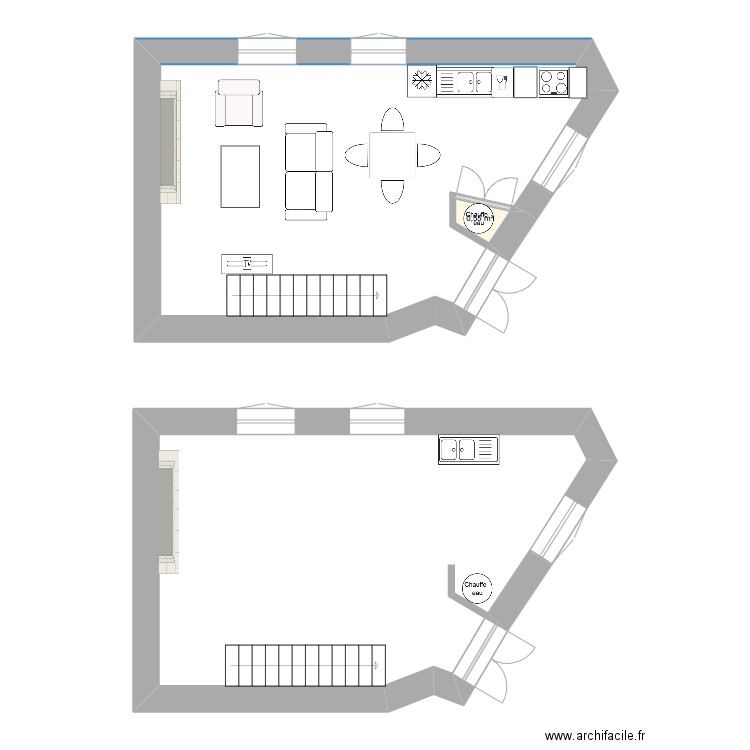 Rez de chaussée. Plan de 1 pièce et 1 m2