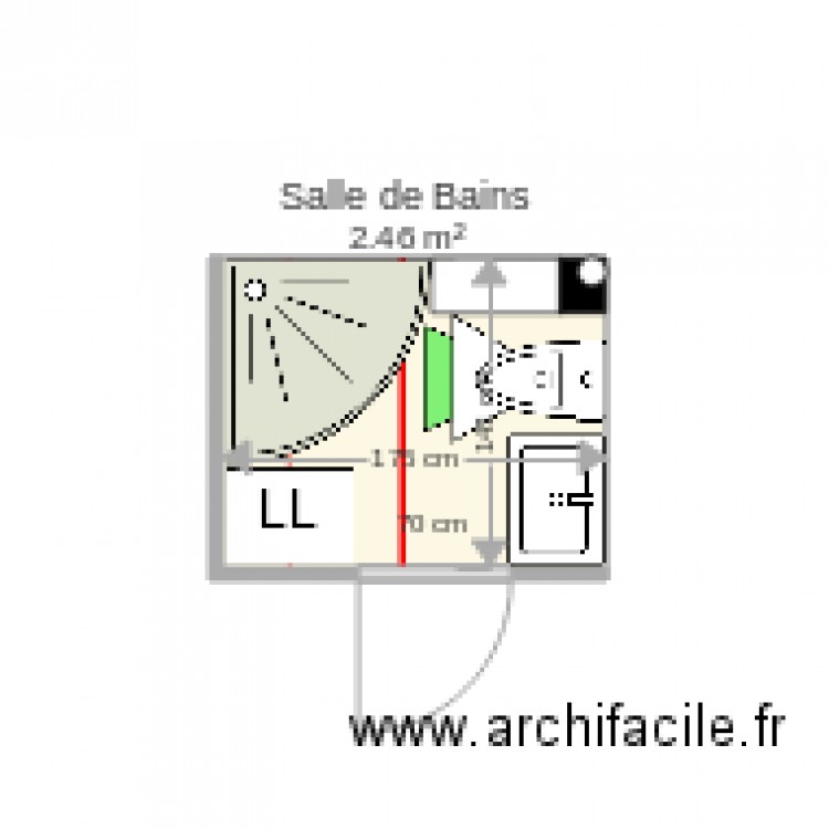 Salle de bains WC Allia. Plan de 0 pièce et 0 m2