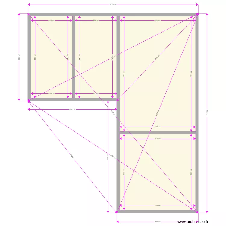PLAN MURS EXTERIEUR PETOT diagonalesEXTERIEURES. Plan de 