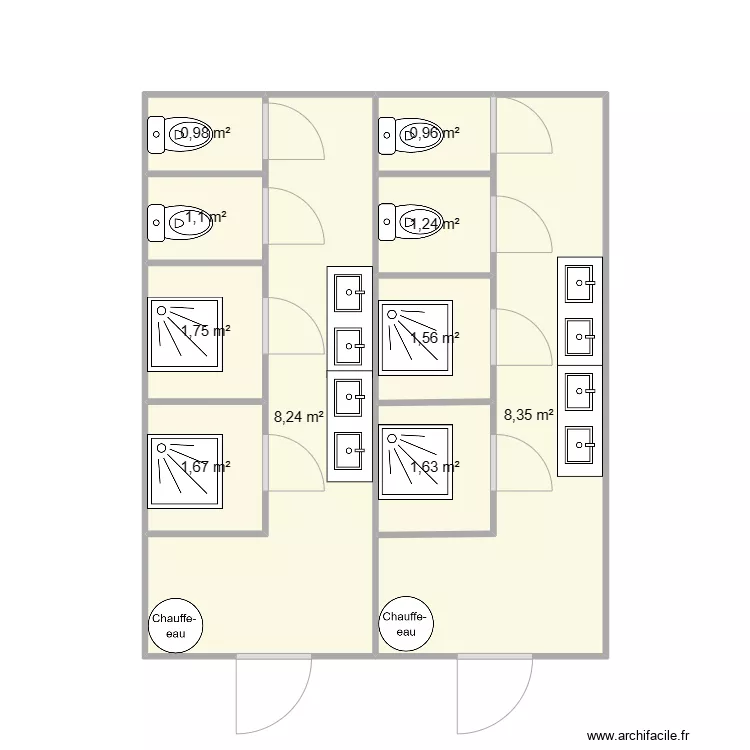 PERSICO BORNIER - CHANTIER VILLEFRANCHE. Plan de 