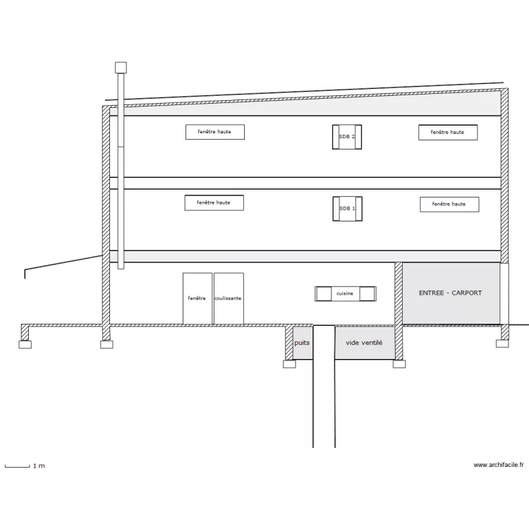 FACADE EST - new - sans cotations. Plan de 