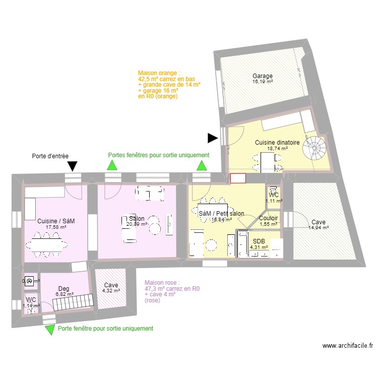 Poleymieux - division OK RDC totale. Plan de 0 pièce et 0 m2