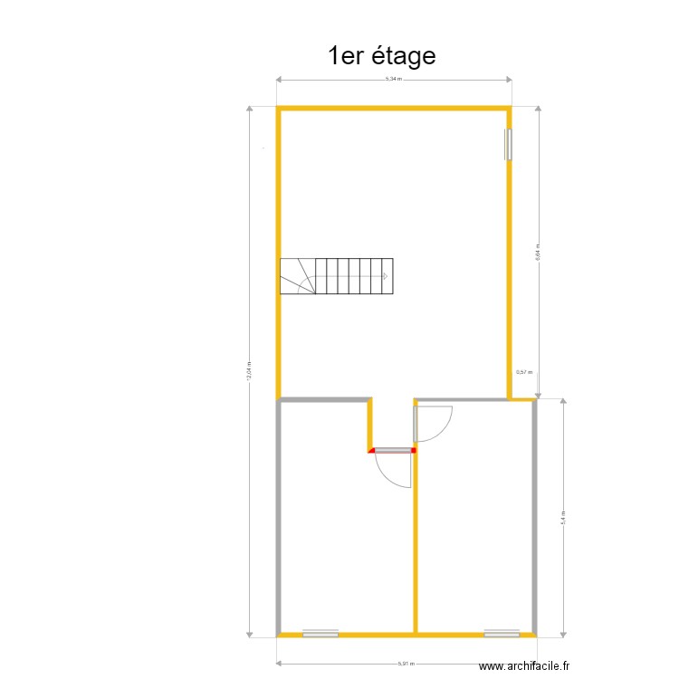 plan generale 1er etage decembre 2022. Plan de 2 pièces et 63 m2