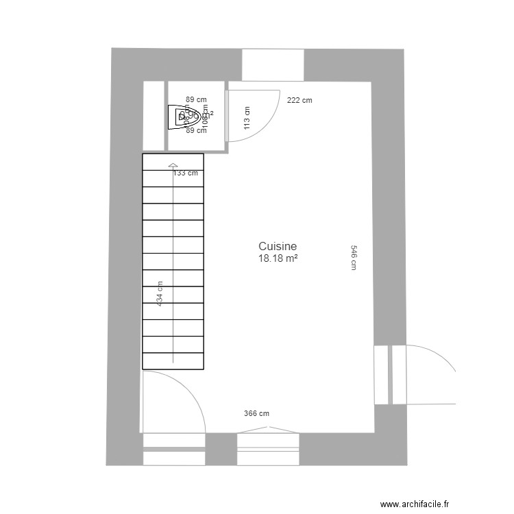 Simon projet RDC. Plan de 3 pièces et 20 m2