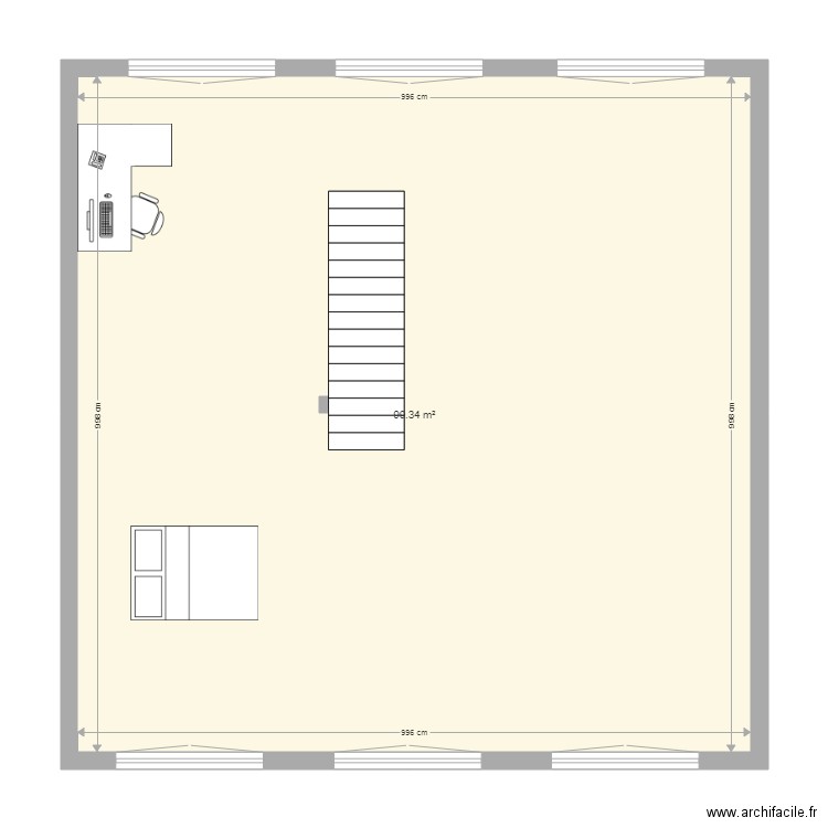 Plan 1er etage vierge. Plan de 0 pièce et 0 m2