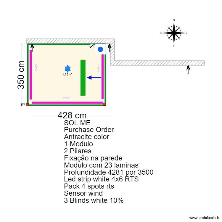 Robert Grey. Purchase Order. Plan de 1 pièce et 15 m2