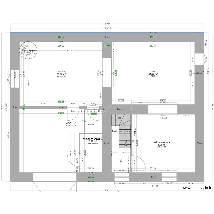 PROJET LACAUNE RDC gabi1 final  . Plan de 5 pièces et 78 m2