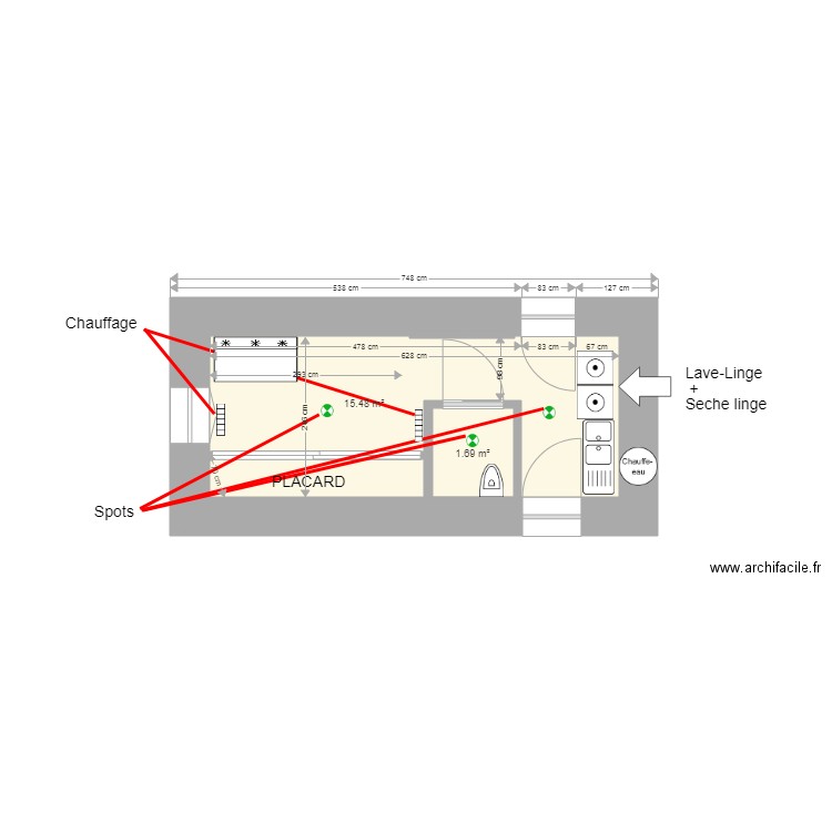 buanderie dounia version 2. Plan de 0 pièce et 0 m2