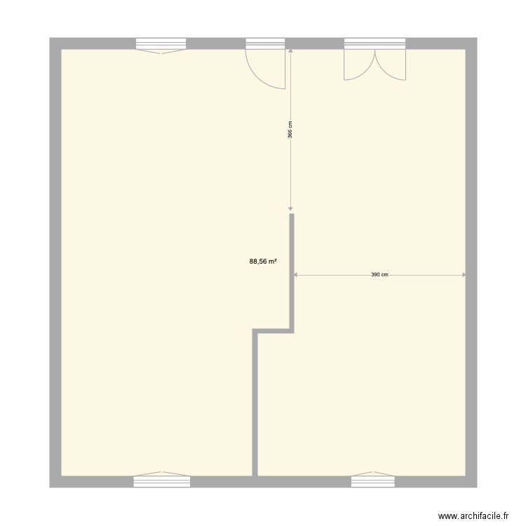 APLSC-2. Plan de 1 pièce et 89 m2