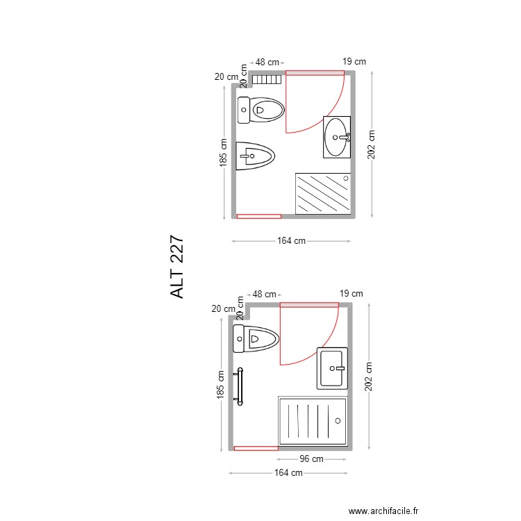 ANGLADA. Plan de 2 pièces et 6 m2