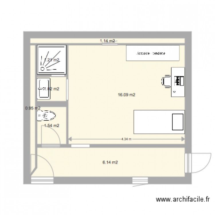 MAS chambre 13 plan. Plan de 0 pièce et 0 m2