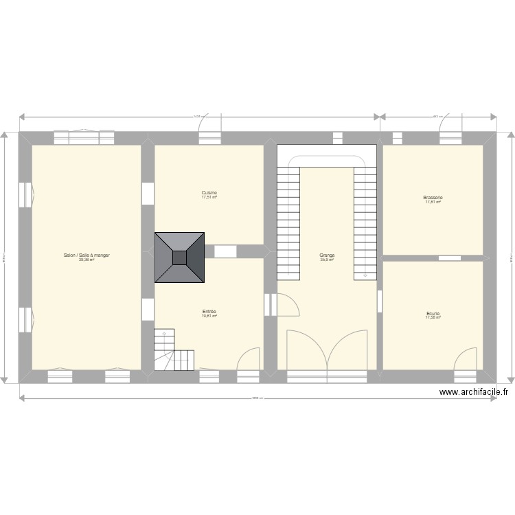Xefosse RDC. Plan de 16 pièces et 318 m2