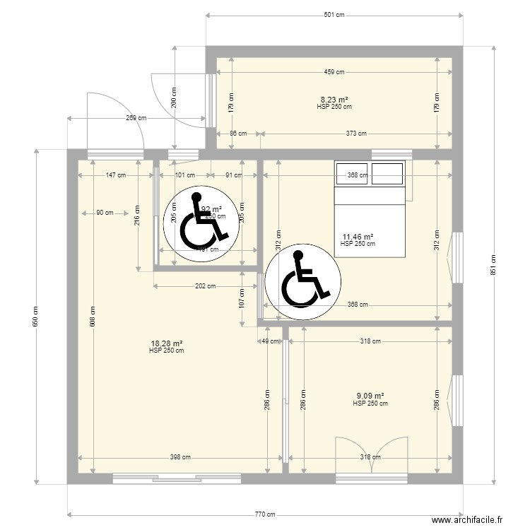 M2 IY. Plan de 5 pièces et 51 m2