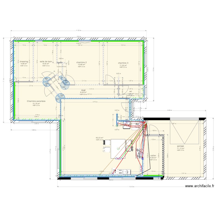 électricité cuisine 23102021. Plan de 0 pièce et 0 m2