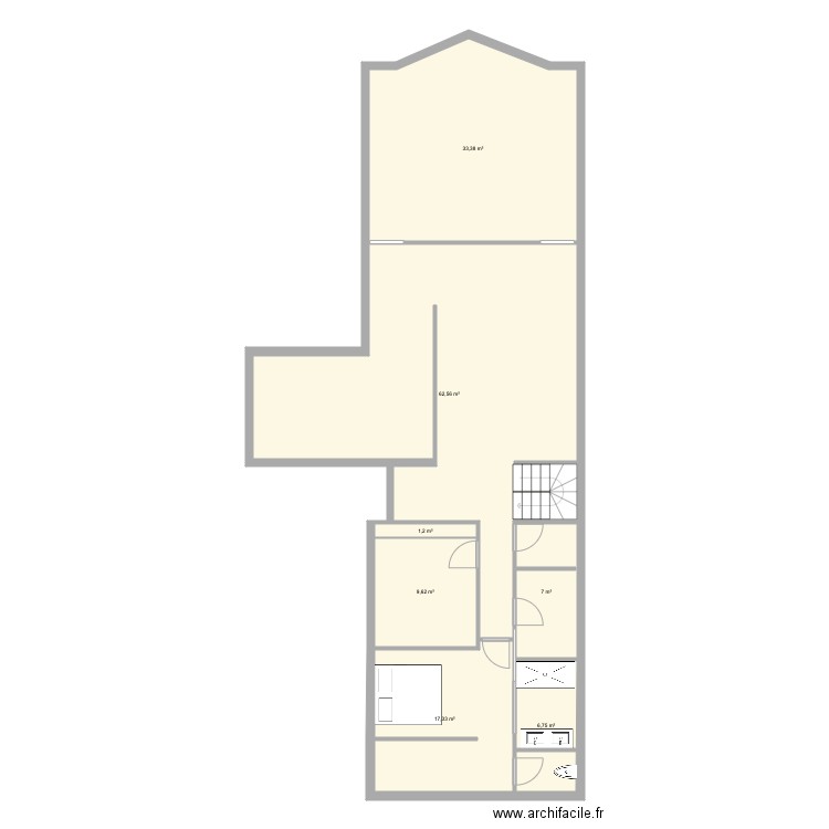 THE ONE chambre reno 1. Plan de 0 pièce et 0 m2
