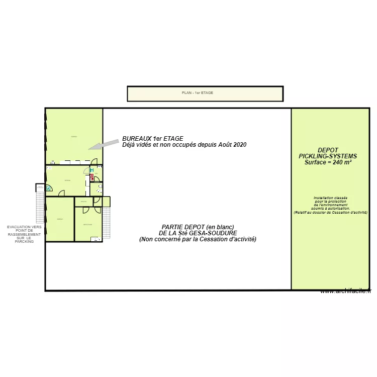 plan bureaux 1er etage  CESSATION. Plan de 