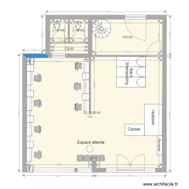 Plan apr&egrave;s am&eacute;nagements. Plan de 