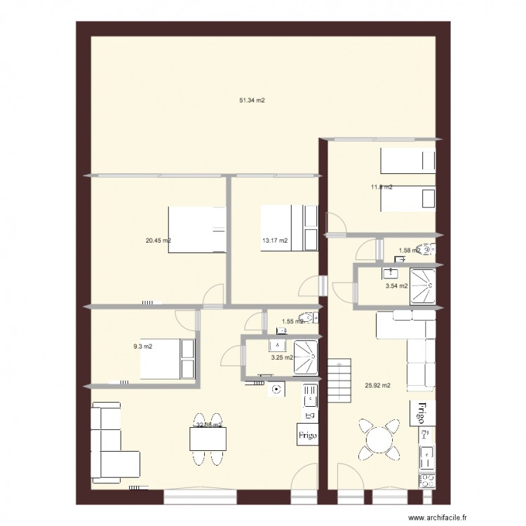 162 bat cour haut complet. Plan de 0 pièce et 0 m2