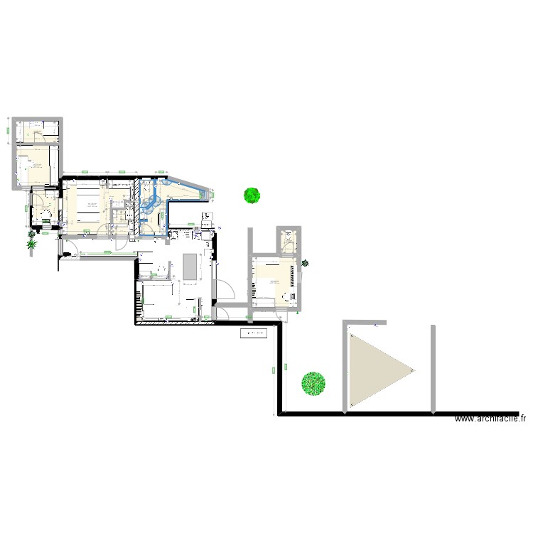 ferme. Plan de 8 pièces et 59 m2