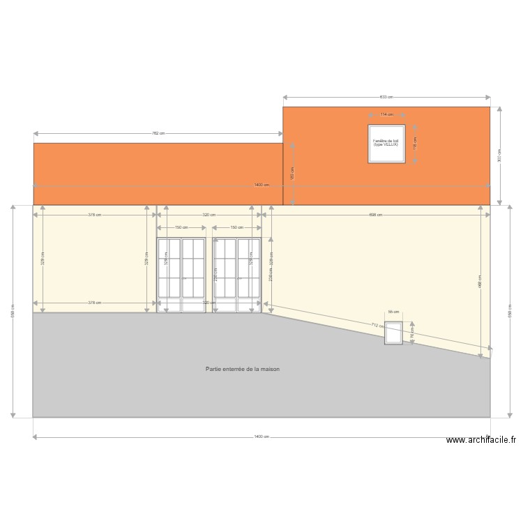 FACADE OUEST. Plan de 0 pièce et 0 m2