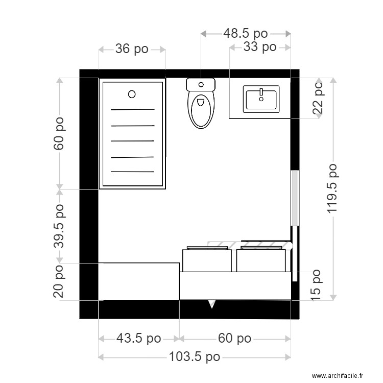 Nedia sdb ss. Plan de 0 pièce et 0 m2