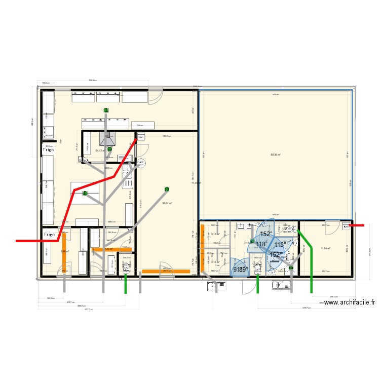 labo per. Plan de 15 pièces et 476 m2