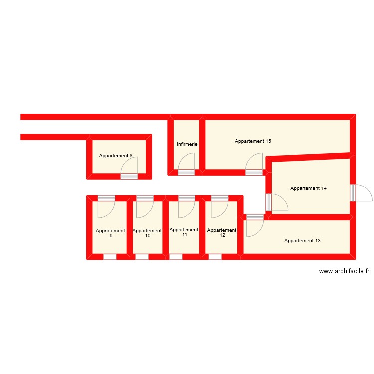 pavillon haut nv1. Plan de 9 pièces et 54 m2