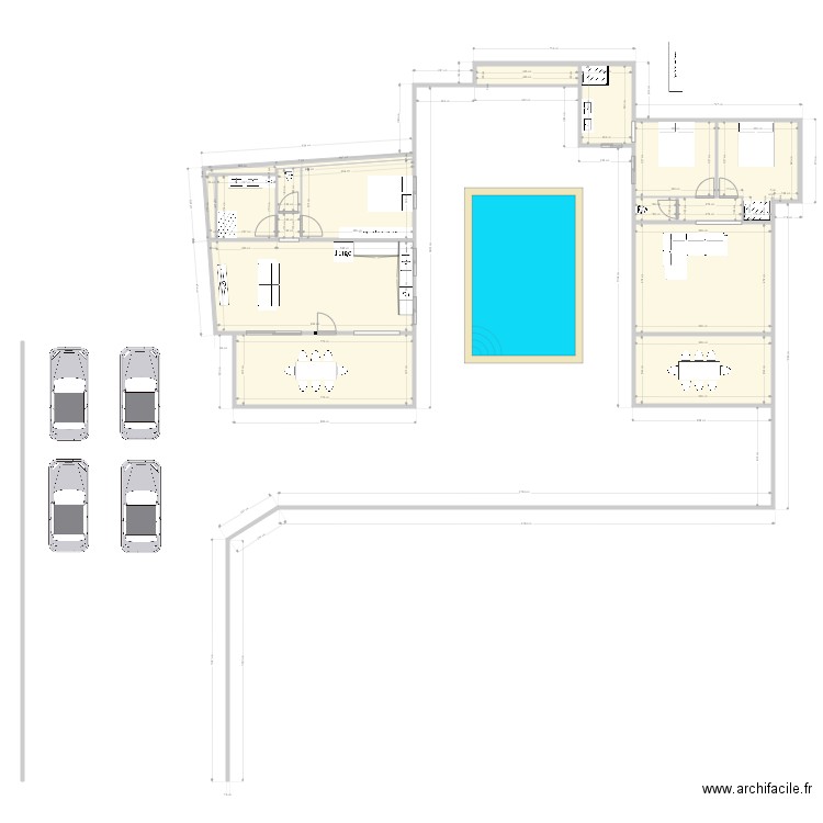 Bungalows papa 2. Plan de 14 pièces et 172 m2