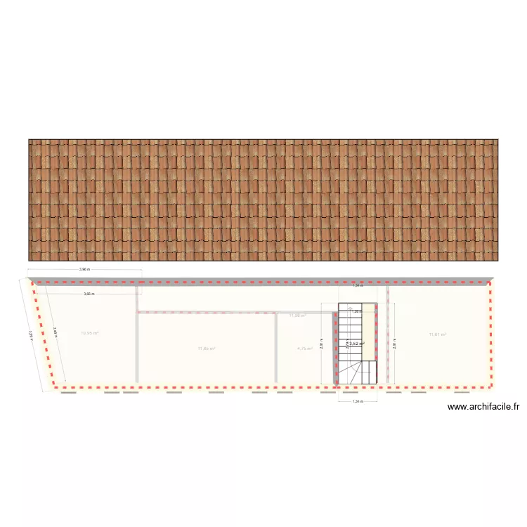 Maison. Plan de 13  et 187 m²