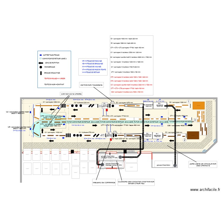 implantation production modifié V36 version sans UV avec lames de parquets. Plan de 1 pièce et 285 m2