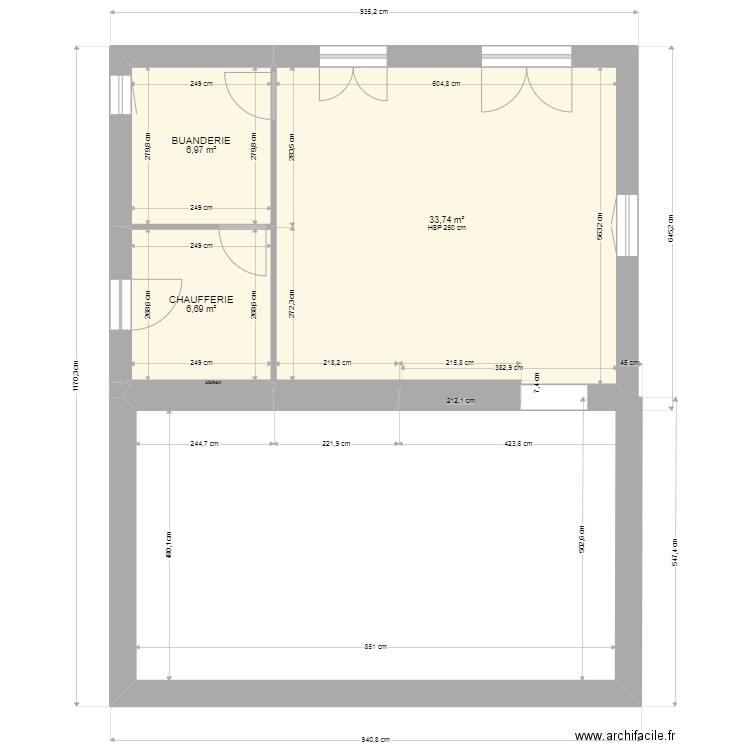 plan extension Fred 1 modif. Plan de 3 pièces et 47 m2