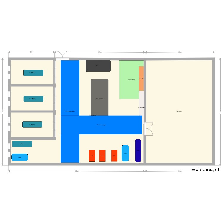 Salle de gym V3 dur 2 amovible 100 MODIF FD. Plan de 0 pièce et 0 m2