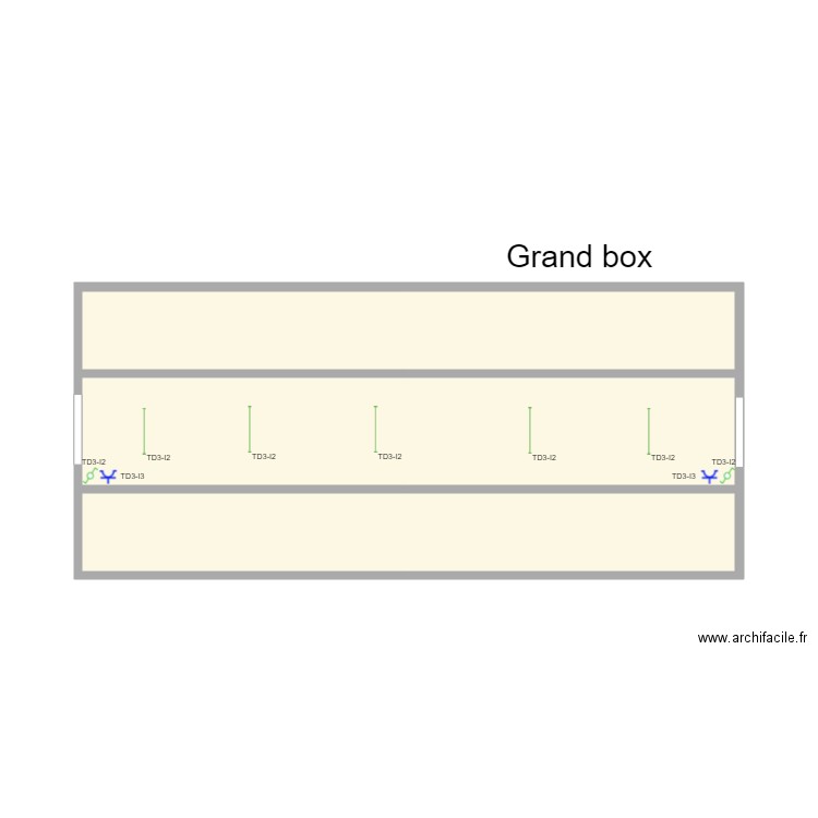 Les ecuries de mery GRAND BOX. Plan de 3 pièces et 28 m2