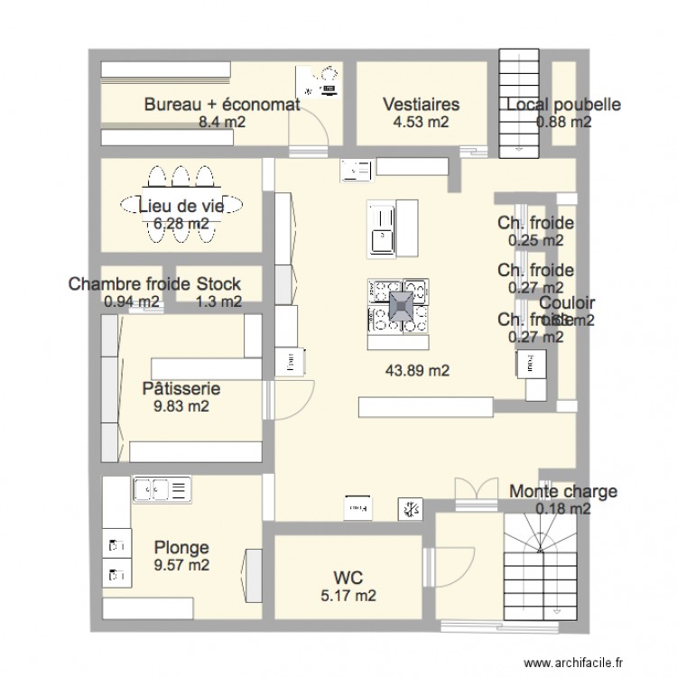 cuisine du bas. Plan de 0 pièce et 0 m2