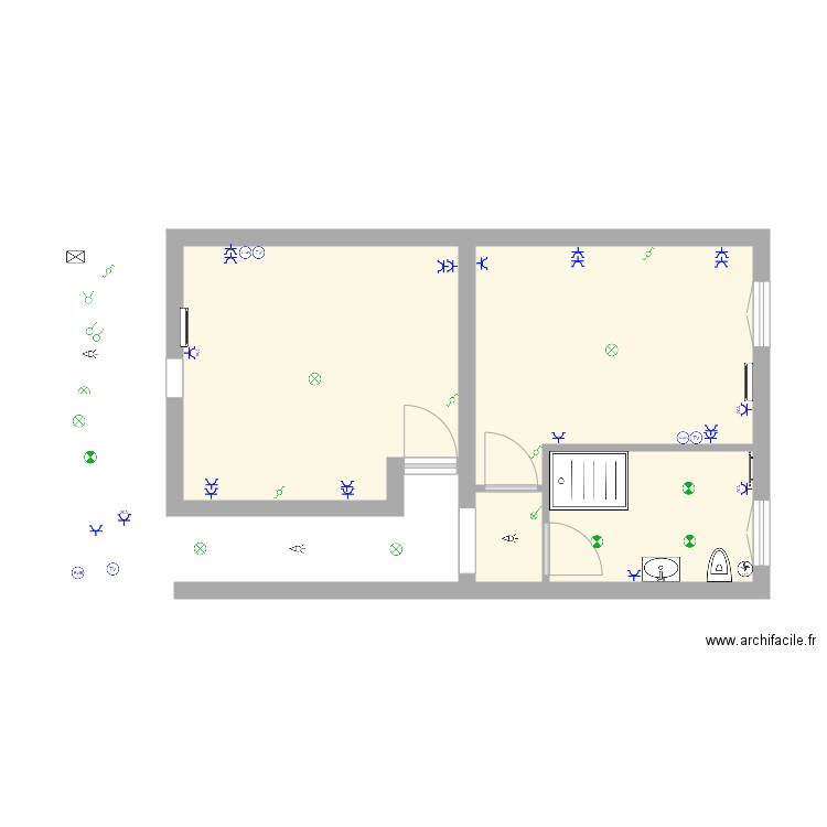 STUDIO ETAGE CHAMBRE ELECTRICITE. Plan de 0 pièce et 0 m2