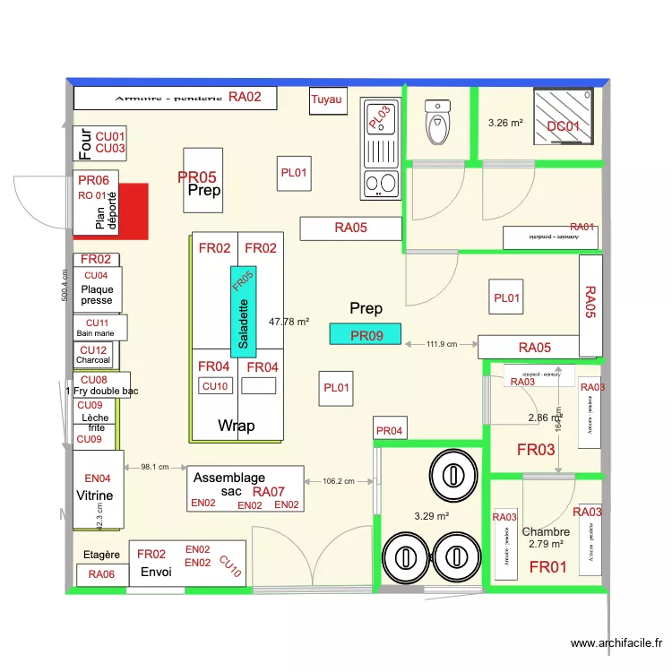 Bistrot Canaille Dark Bordeaux V4. Plan de 