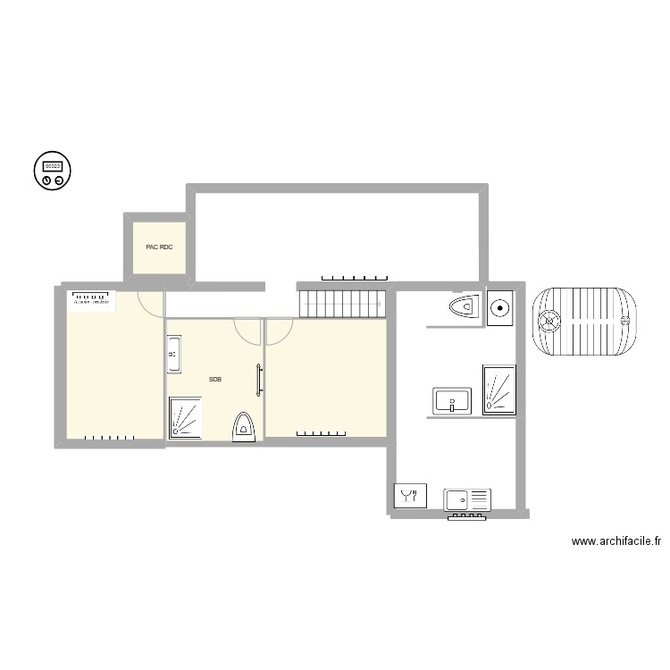 PLOMBERIE. Plan de 4 pièces et 41 m2