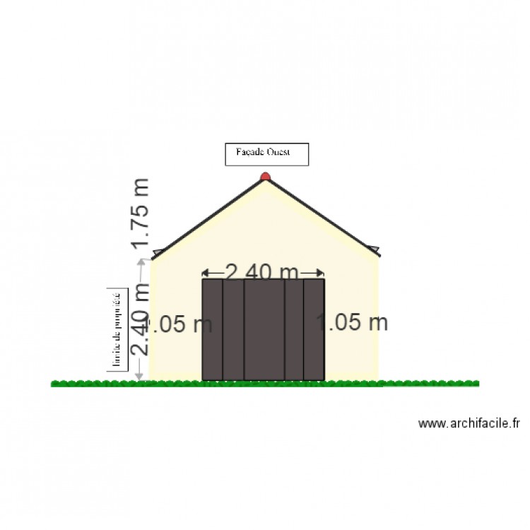 Façade ouest . Plan de 0 pièce et 0 m2