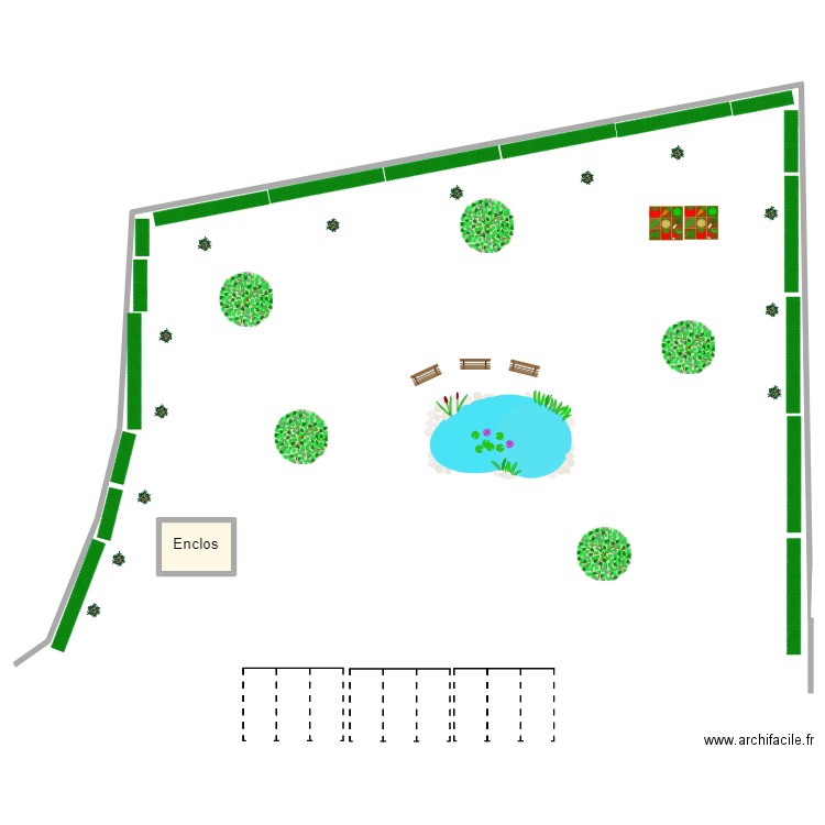 CRMN extérieure. Plan de 1 pièce et 17 m2